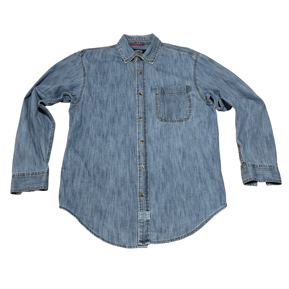 Signature by Levi Strauss & Co Men's Premium Shirts Denim Button Down Size M